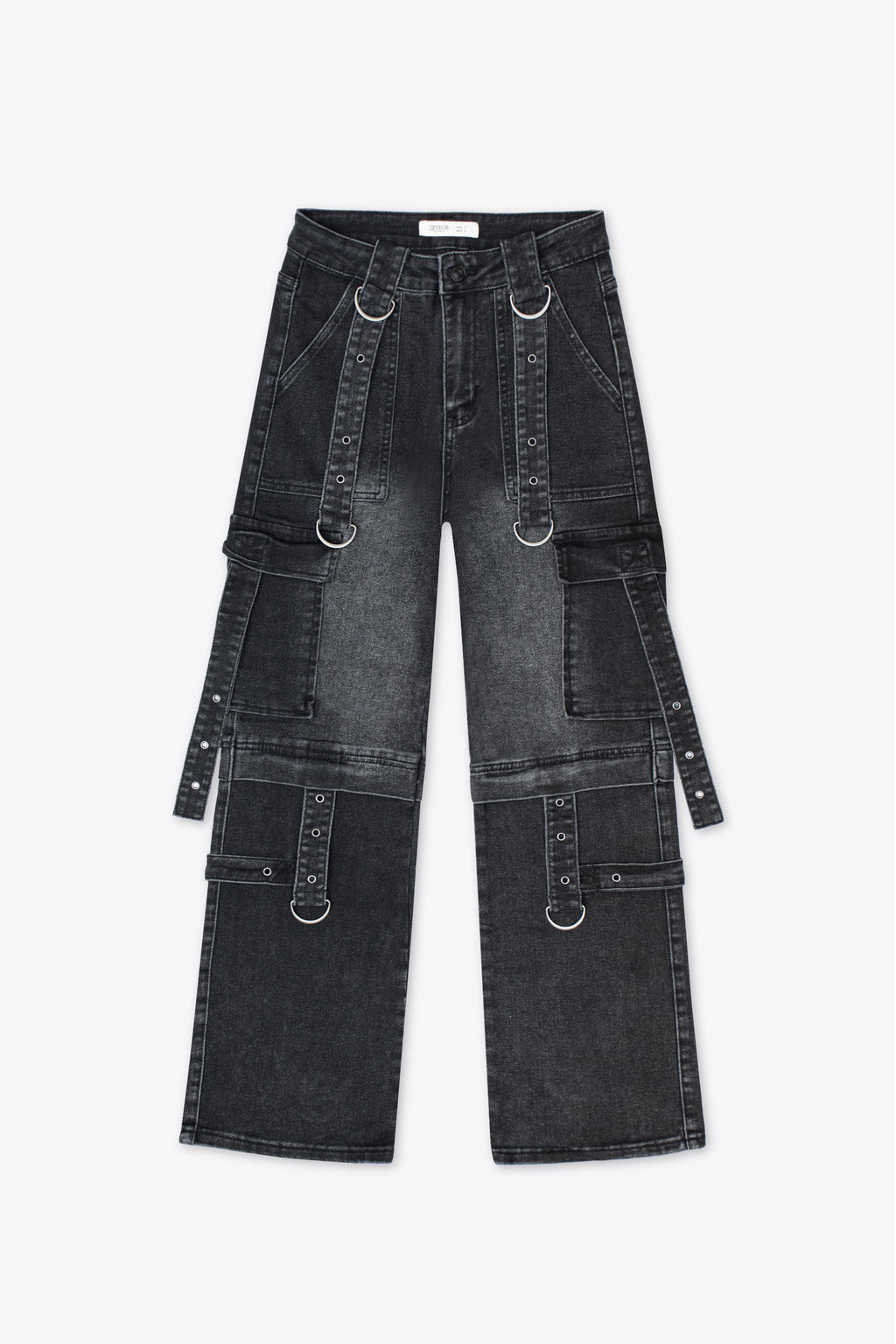 Jeans carpintero con tiras