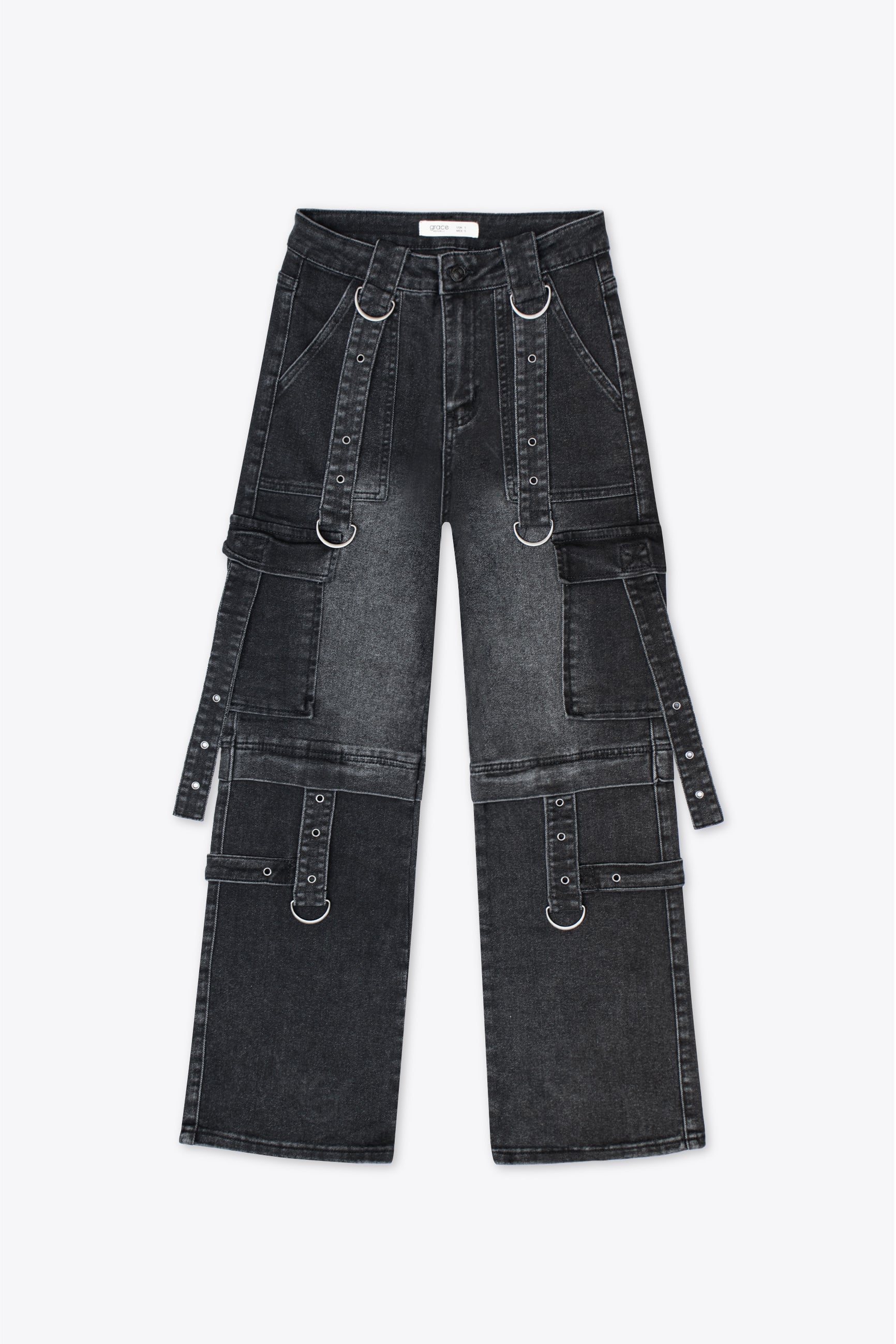 Jeans carpintero con tiras