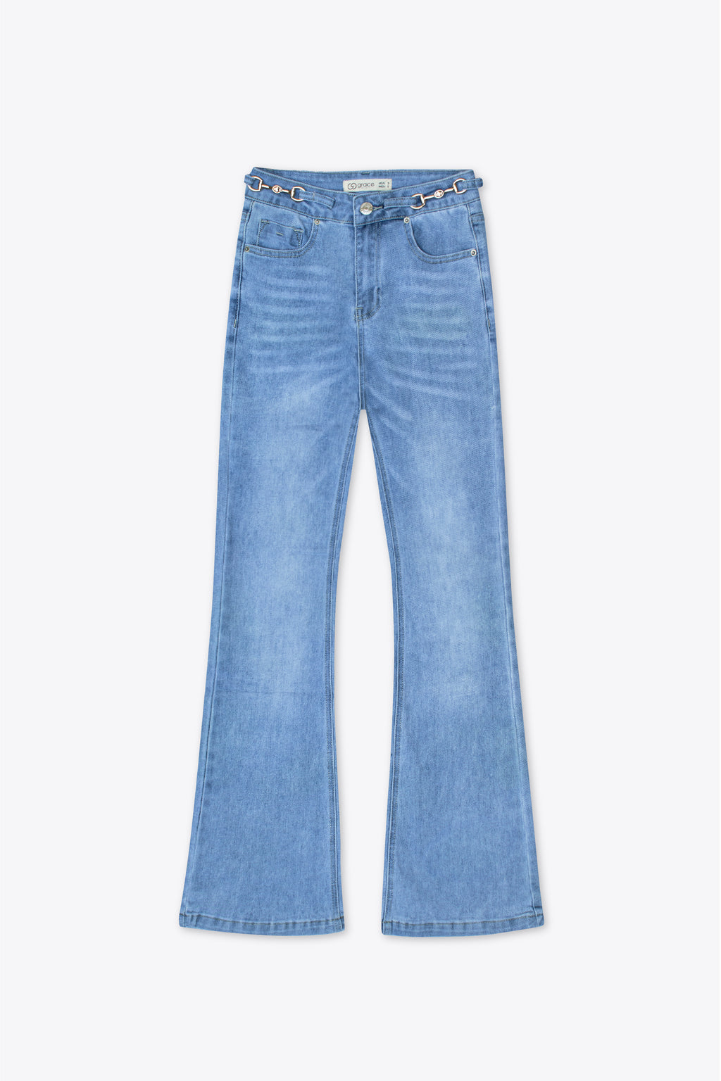 Jeans flare con herrajes