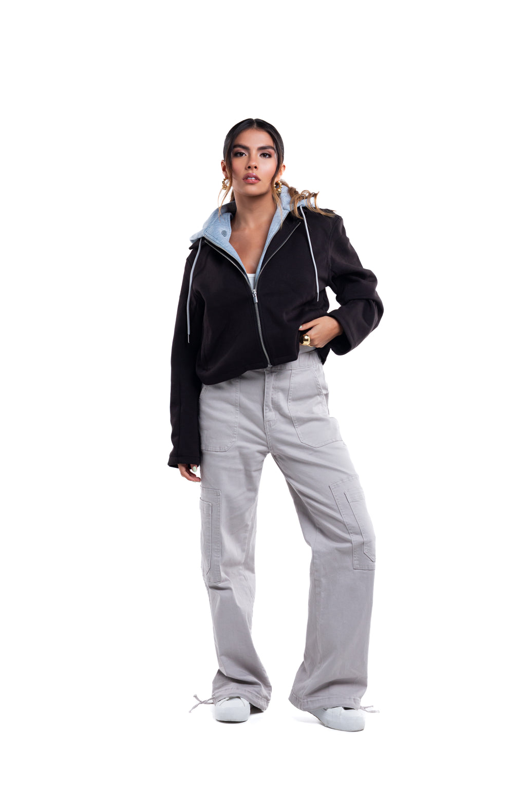 Pantalón cargo con resorte